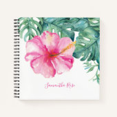 Fleur tropicale et verdure Journal personnalisé (Devant)