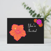 Fleur tropicale hawaïenne Luau Invitations (Debout devant)