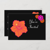 Fleur tropicale hawaïenne Luau Invitations (Devant / Derrière)