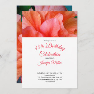 Fleur tropicale Photo 40th Birthday Invitation
