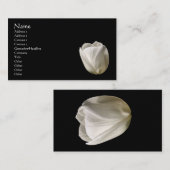 Fleur Tulipe Blanche Sur Carte de visite Noir (Devant / Derrière)