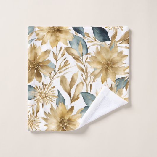 Fleur Turquoise Boho White Gold (Gant de toilette)