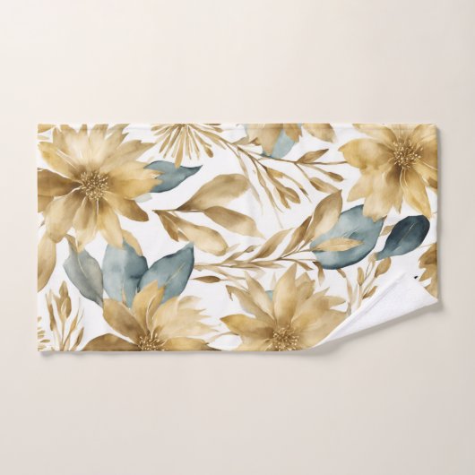 Fleur Turquoise Boho White Gold (Serviette à main)