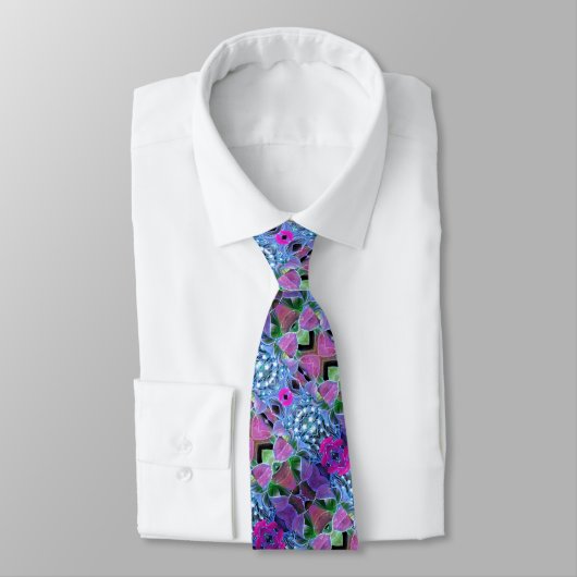Fleur Ultra Violet Cravate Homme (Attaché)
