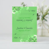 Fleur vert foncé Plier Mariage Table Place Cartes (Debout devant)