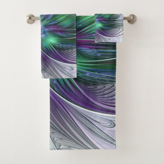 Fleur vert violet Art Abstrait moderne Fractal (En situation)