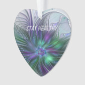 Fleur verte abstraite moderne fractale violette (devant)