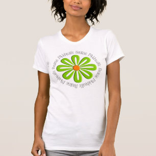 Fleur verte de T-shirts de sage-femme d'infirmière