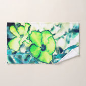 Fleur verte en changeant les couleurs (Serviette à main)