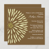 Fleur verte sur invitation à la douche nuptiale Br (Devant / Derrière)