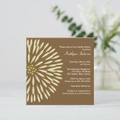 Fleur verte sur invitation à la douche nuptiale Br (Debout devant)