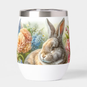 Fleur vintage avec lapin 