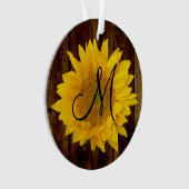 Fleur vintage de pays de tournesol de monogramme (devant)