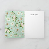 Fleur vintage fleurit Carte de Fête des Mères (Intérieur)