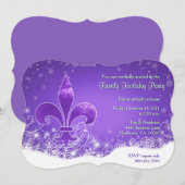 Fleur violet et Fleur de neige Invitation de vacan (Devant / Derrière)