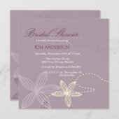 Fleur violet Fête des mariées moderne Invitation (Devant / Derrière)