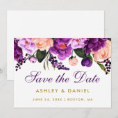 Fleur Violet Ultra Or Save The Date (Devant / Derrière)