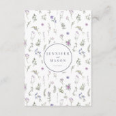 Fleur violet violet fleurit mariage détails cartes (Dos)