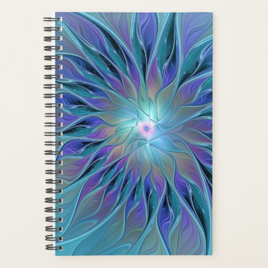 Fleur Violette Bleue Rêve Abstrait Art Fractal (Devant)