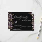 Fleur violette et le désherbage feuille or carte R