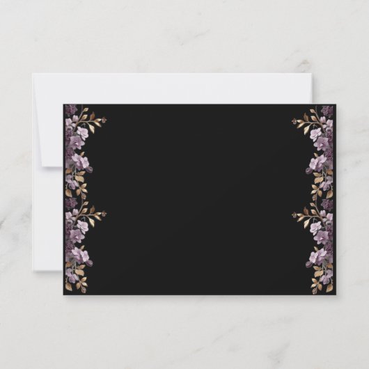 Fleur violette et le désherbage feuille or carte R (Dos)
