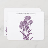 Fleur violette Fleur Branche Mariage RSVP (Devant / Derrière)