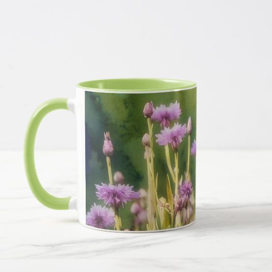 Fleur violette Jardin Fleur de maïs Art Mug Cup (Gauche)