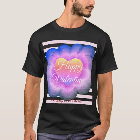 Fleur violette Joyeux T-shirt Saint-Valentin (Devant)
