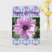 Fleur violette photo florale Bonne carte d'anniver (Fleur jaune)