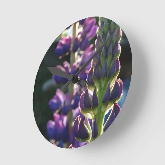 Fleur violette Photographie Horloge murale (Angle)