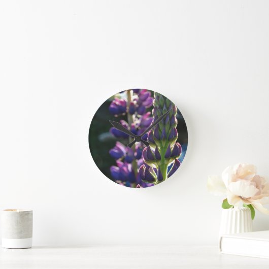 Fleur violette Photographie Horloge murale (Maison)