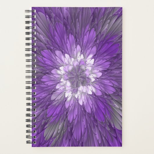 Fleur Violette Psychedélique Art Fractal Abstrait (Devant)