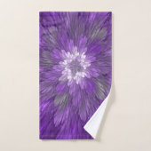 Fleur Violette Psychedelique Art Fractal Abstrait (Serviette à main)