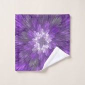 Fleur Violette Psychedelique Art Fractal Abstrait (Gant de toilette)