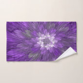Fleur Violette Psychedelique Art Fractal Abstrait (Serviette à main)