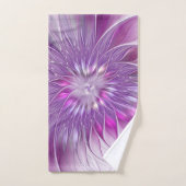 Fleur violette rose Passion Abstrait Art fractal (Serviette à main)