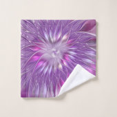 Fleur violette rose Passion Abstrait Art fractal (Gant de toilette)