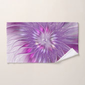 Fleur violette rose Passion Abstrait Art fractal (Serviette à main)