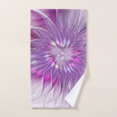 Fleur violette rose Passion Abstrait Art fractal (Serviette à main)