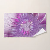 Fleur violette rose Passion Abstrait Art fractal (Serviette à main)