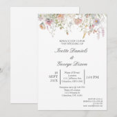 Fleur violette sauvage faire-part de mariage (Devant / Derrière)