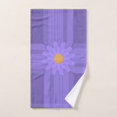 Fleur Violette Simple sur Croix Moderne (Serviette à main)