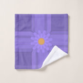 Fleur Violette Simple sur Croix Moderne (Gant de toilette)