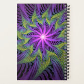 Fleur Violette Verte Art Abstrait Moderne Fractal (Dos)