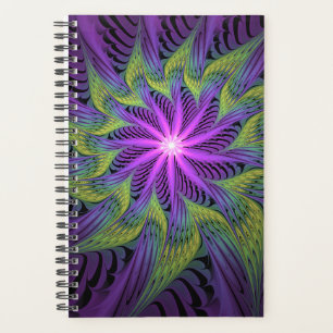 Fleur Violette Verte Art Abstrait Moderne Fractal