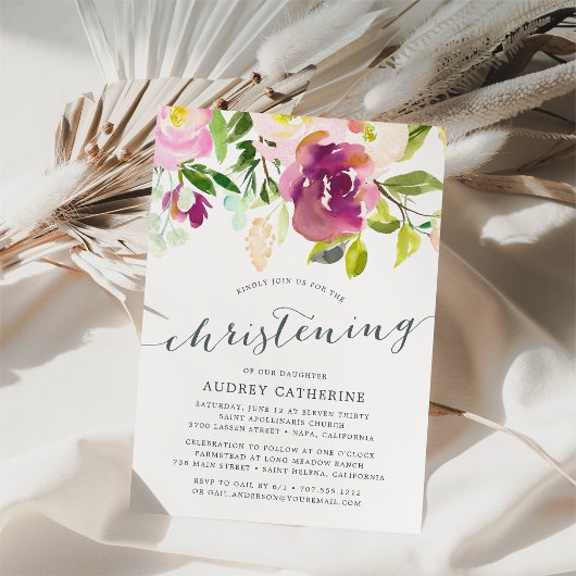 Fleur vive | Christening Invitation