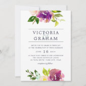 Fleur vive | Faire-part de mariage aquarelle (Devant)