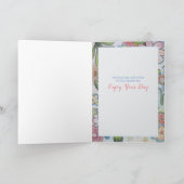 Fleur vive Joyeuse Bonne Carte d'Anniversaire pers (Intérieur)