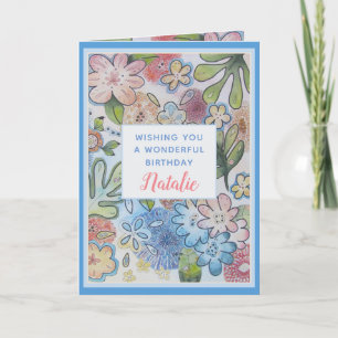 Fleur vive Joyeuse Bonne Carte d'Anniversaire pers