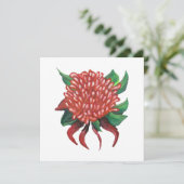 Fleur Waratah dessinée à la main Invitation (Debout devant)